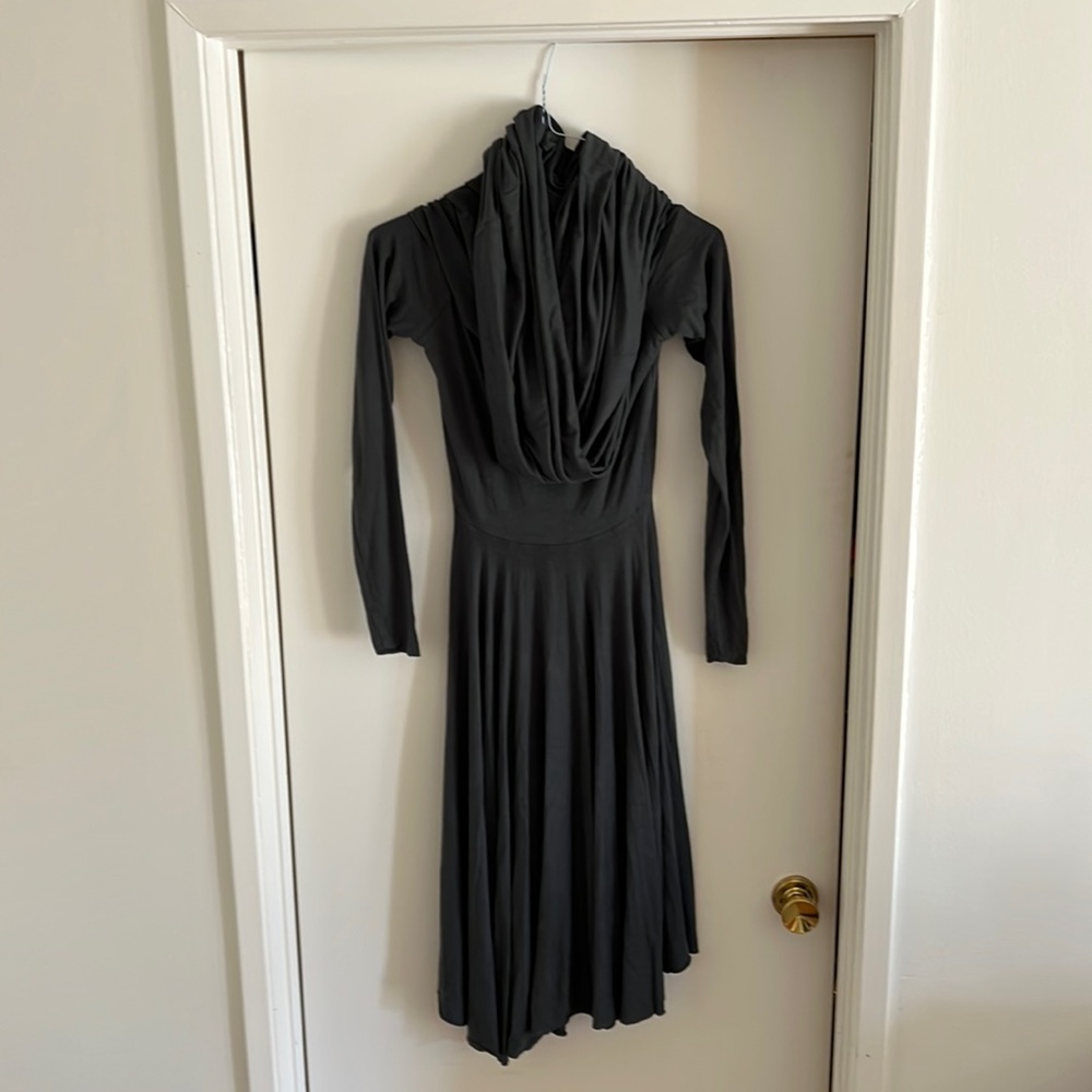 Butter By Nadia Grey Cowl Neck Long Sleeve Dress